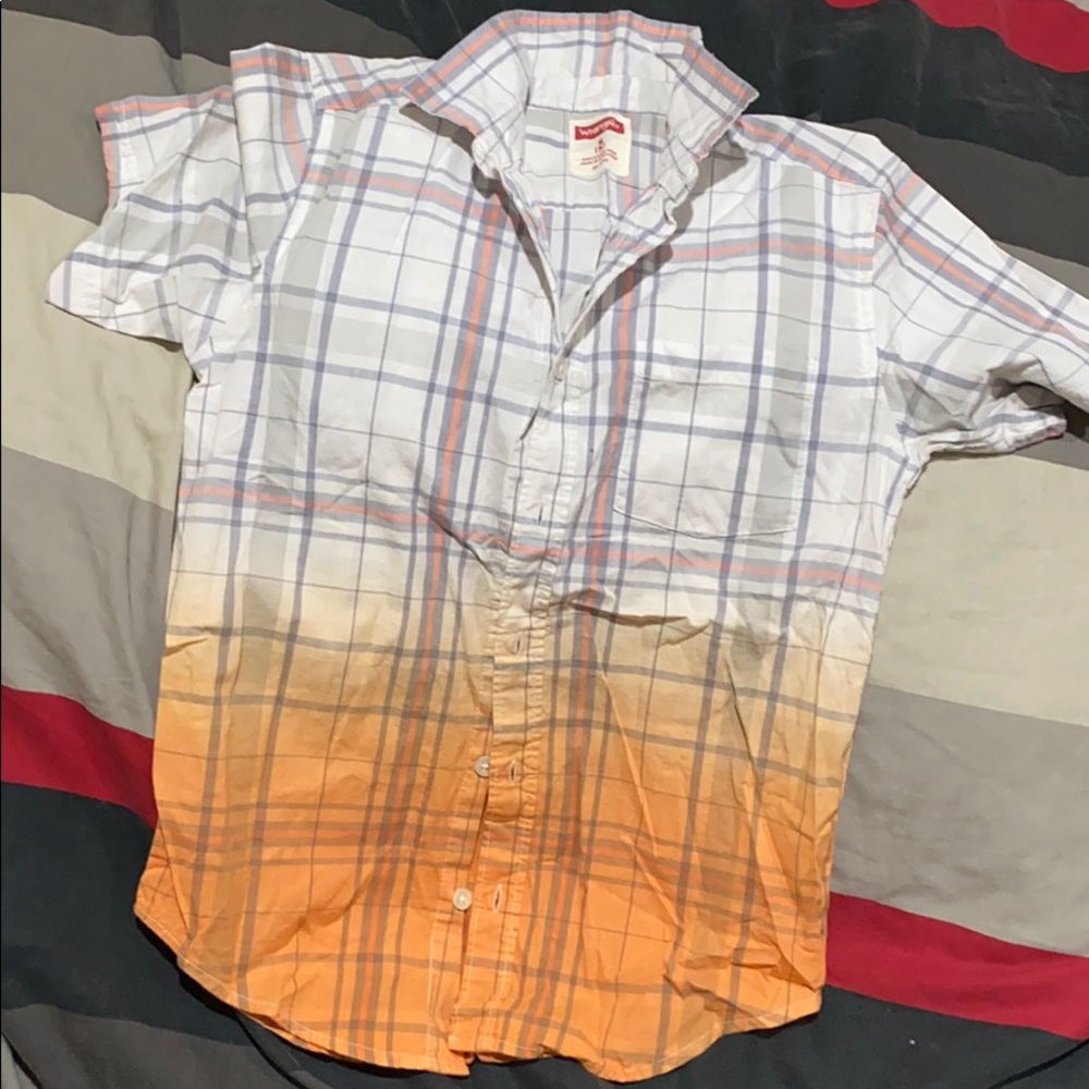 Orange button down